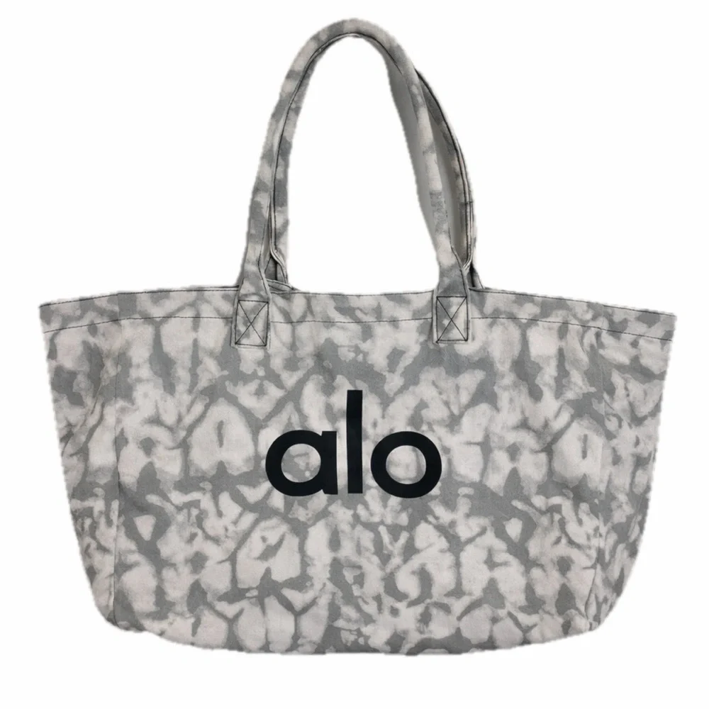 FINAL PRICE! Alo Yoga Oversized Iconic Shopper Tote Bag in Gray 100%  Cotton Bag - Picture 11 of 11